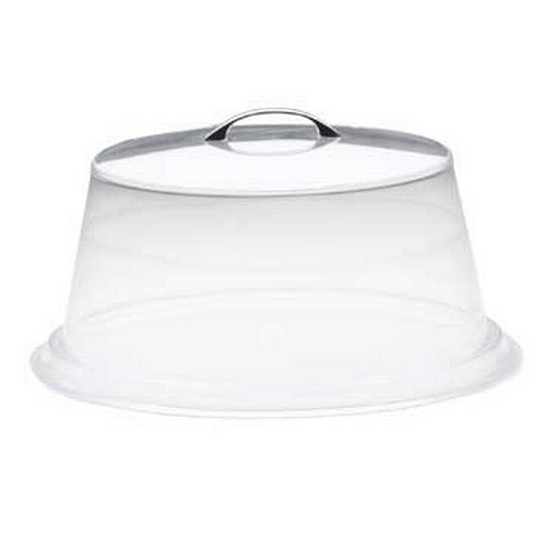 Cal-Mil P313 12" Dia. x 4"H Clear Acrylic Flat Top Pie Cover - 6 Each