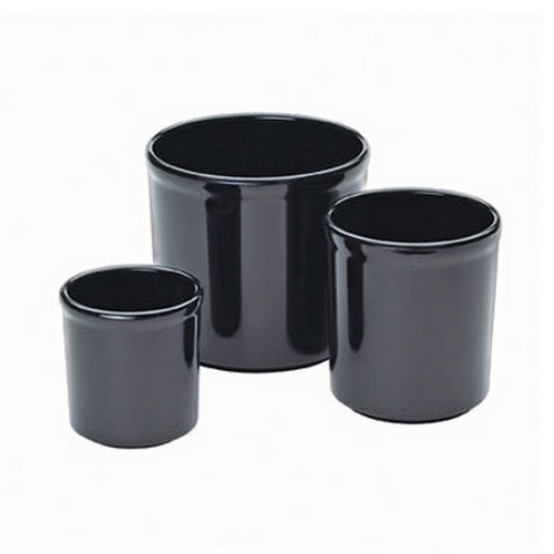 Cal-Mil 1950-16-13 4" Dia. X 4.25"H Black Melamine 16 oz. Salad Crock - 4 Each