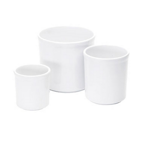 Cal-Mil 1950-16-15 4" Dia. x 4.25"H White Melamine 16 oz. Salad Crock - 4 Each