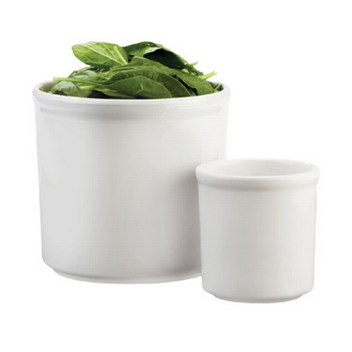 Cal-Mil 1950-32-15 5" Dia. x 5.5"H White Melamine 32 oz. Salad Crock - 4 Each