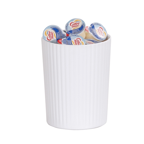 Cal-Mil 24020-5-15 4.75" Dia. x 6"H White Melamine Ribbed Salad Crock - 6 Each