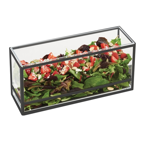 Cal-Mil 22078-13 15" x 5" x 7"H Black Steel Square Countertop Display Riser