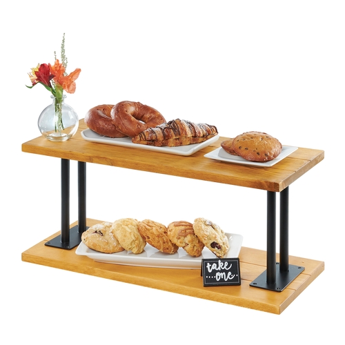Cal-Mil 3473-99 Madera 24" x 10" x 12"H Rustic Pine 2-Tier Display Riser