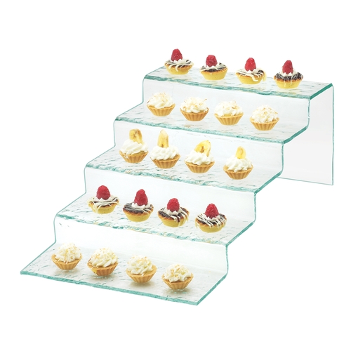 Cal-Mil 1463 11.5" x 20" Green Faux Glass 5-Tier Stair Riser