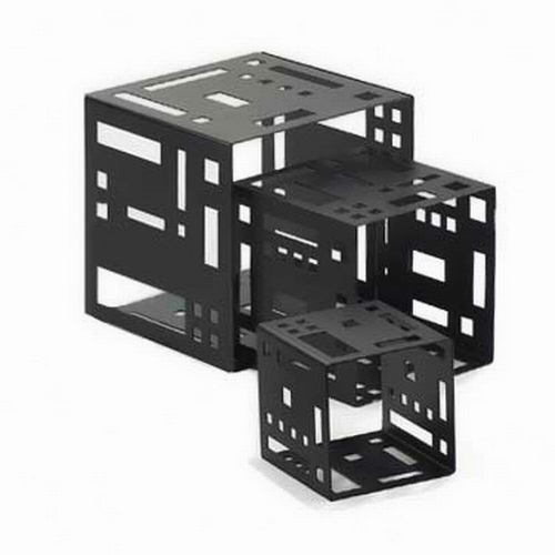 Cal-Mil 1607-7-13 Squared 7" x 7" Black Metal Cube Riser
