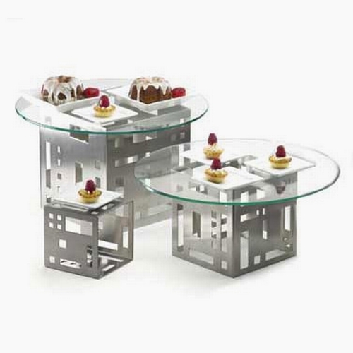 Cal-Mil 1607-9-55 Squared 9" x 9" Stainless Steel Cube Riser