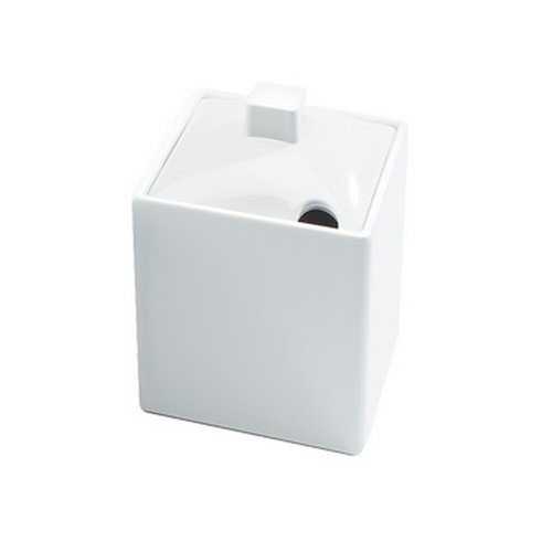 Cal-Mil 1432-15N 4" x 4" White Melamine 12 oz. Storage Jar - 3 Each