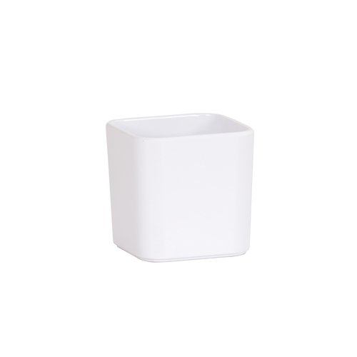 Cal-Mil 24021-4-15 Hudson 3.75" x 3.75" x 3.75"H White Melamine Storage Jar