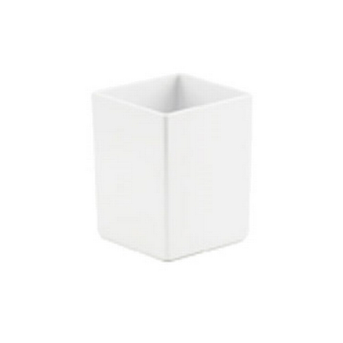 Cal-Mil C1432BODY 4" x 4" x 4"H White Melamine 12 oz. Storage Jar - 3 Each