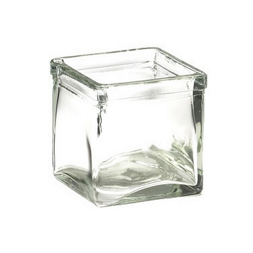 Cal-Mil C4X4GLCN 4" x 4" x 4"H Glass Storage Jar - 3 Each