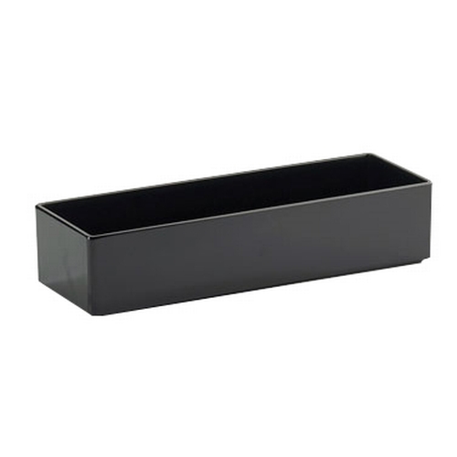 Cal-Mil 1397-13M Cater Choice 7" x 20" Black Melamine Rectangular Salad Box