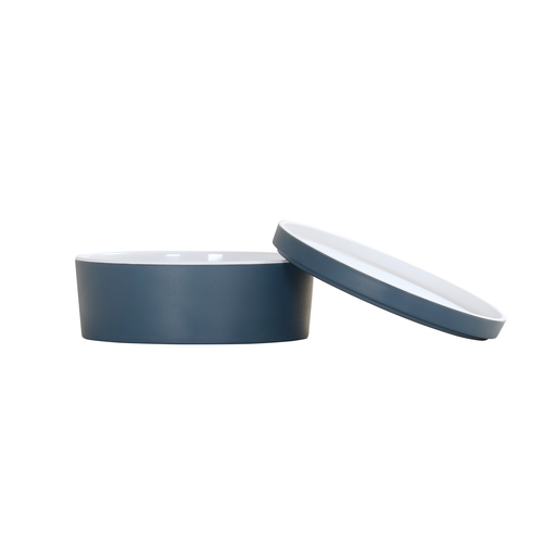Cal-Mil 24128-7-111 7" Dia. x 3"H Stone Blue Melamine Bento Box - 3 Each