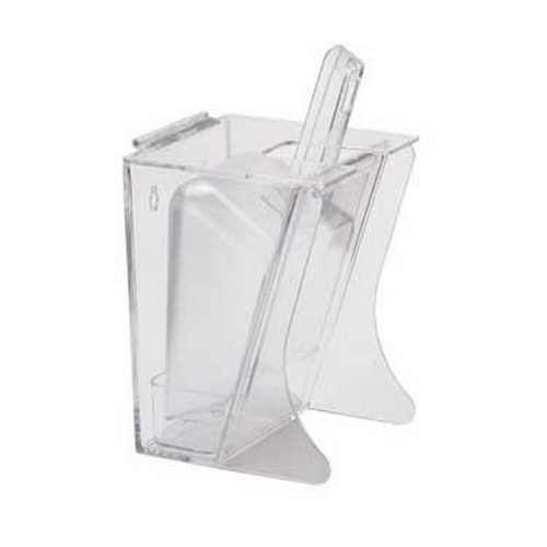Cal-Mil 355 6" x 5.25" Clear Polycarbonate Scoop Holder w/ Hinged Lid