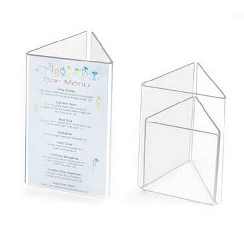 Cal-Mil 542 Classic 4" x 4" Clear Acrylic (3) Sided Card Holder - 2 Doz