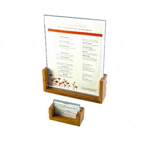 Cal-Mil 1510-411-60 Bamboo 4" x 11"H U-Frame Cardholder w/ Acrylic Insert-6 Each