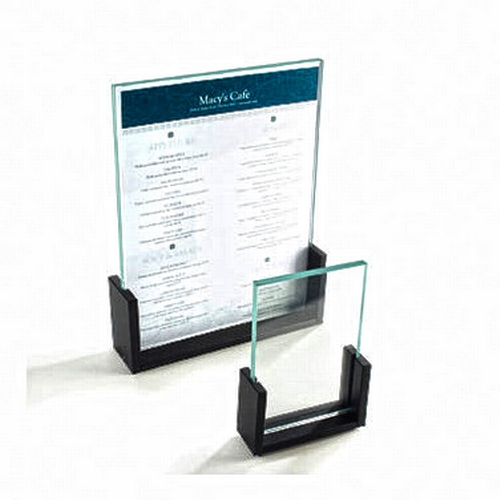 Cal-Mil 1510-46 4" x 6"H Black Base U-Frame Card Holder - 6 Each