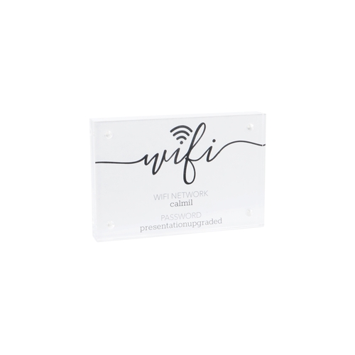 Cal-Mil 22349-46 4" x 1" x 6"H Clear Acrylic Card Holder w/ (4) Magnets