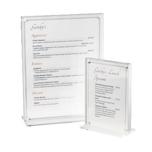 Cal-Mil 3567-811 8.5" x 11"H Clear Plastic Cardholder w/ Magnets - 6 Each