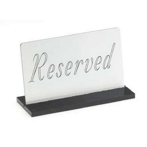 Cal-Mil 956-10 5" x 3"H Silver Engraved "Reserved" Message Holder - 1 Doz