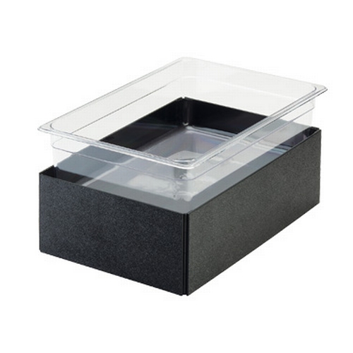 Cal-Mil BH4618-13 18" x 26" x 6"H Black Plastic Beverage Ice Housing