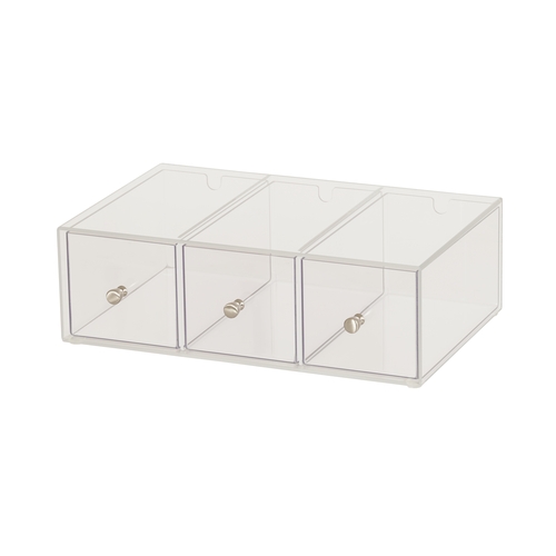 Cal-Mil 1479 Eco Modern 19" x 13" Clear Acrylic Display Case w/ 3 Drawers