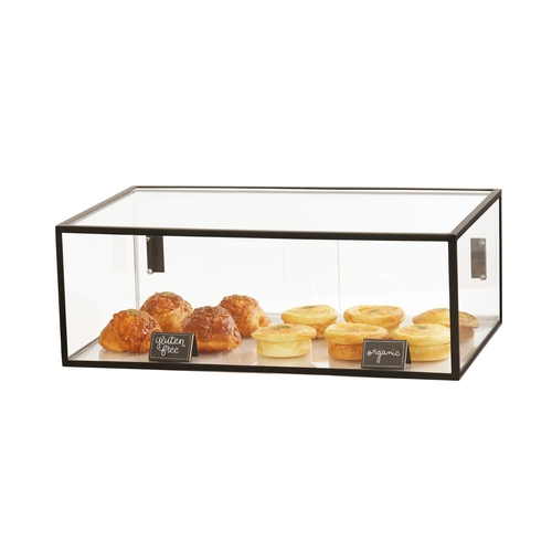 Cal-Mil 23753-13 Milo 28" x 17" x 10"H Black Metal Stackable Display Case
