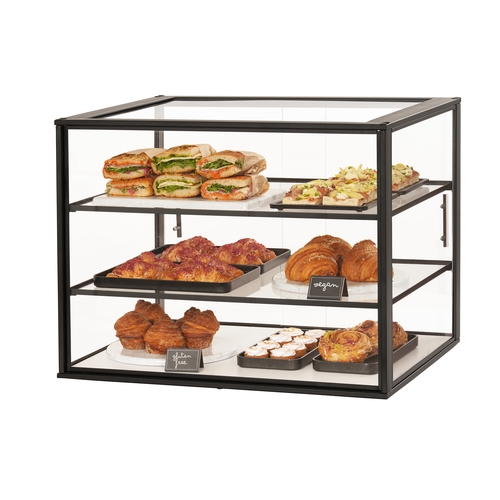 Cal-Mil 23764-3-13 Onyx 30" x 24" x 23"H White Composite 3-Tier Display Case