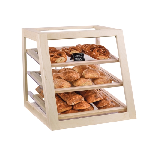 Cal-Mil 3432-71 Blonde 21" x 21.5" x 21.5"H 3-Tier Bakery Display Case