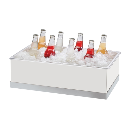 Cal-Mil 3005-12-55 Luxe 12.25" x 20.25" x 6.25" White Metal Ice Display