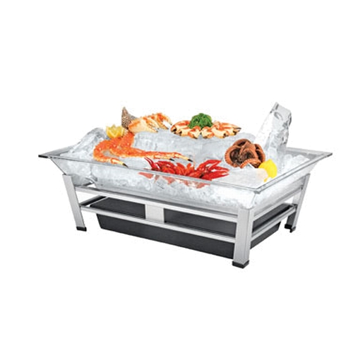 Cal-Mil IP1020-39 27" x 19" x 10"H Platinum Steel Ice Display Pedestal