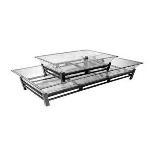 Cal-Mil IP402-39 48" x 24 x 12.5"H Platinum 2-Tier Ice Display Pedestal