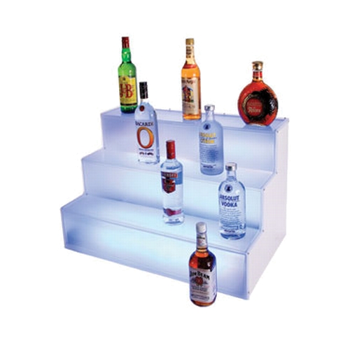 Cal-Mil LQ31 30" x 18" x 18"H Frosted Acrylic 3-Tier Liquor Display