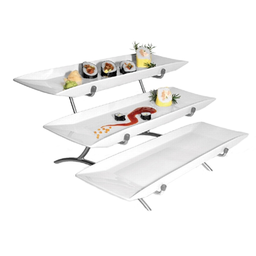 Cal-Mil PP1033-39 23" x 18" x 12"H Porcelain 3-Tier Display Platter