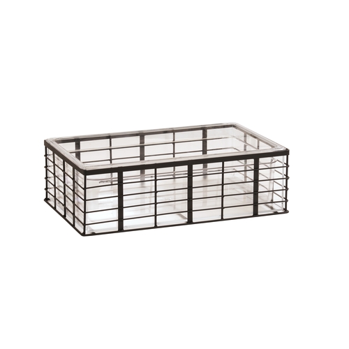 Cal-Mil 22607-12-13 Madison 12" x 20" x 6.5"H Black Wire Ice Bucket