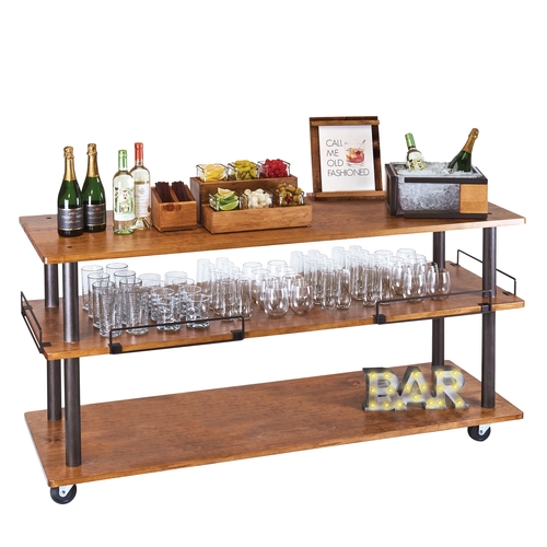 Cal-Mil 3698-6-84 Sierra 72" x 24" x 44"H Dining Room Cart w/ (3) Shelves