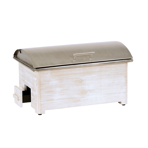 Cal-Mil 22505-113 Newport 22" x 14" White-Washed Pine Wood Chafing Dish 