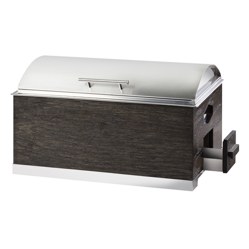 Cal-Mil 3828-87 Cinderwood 22" x 14" x 13.5" Dark Oak 8 Qt. Chafing Dish
