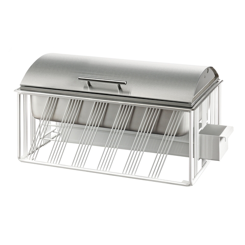 Cal-Mil 4113-15 Portland 22" x 13.5" x 12"H White Wire 8 Qt. Chafing Dish