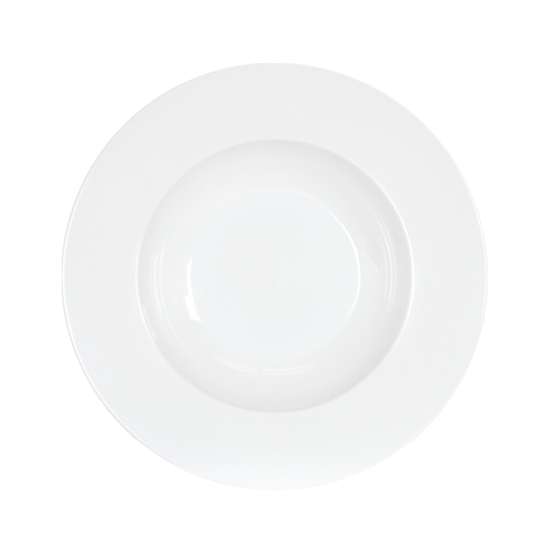Cal-Mil 22461-12-15 12" Dia. x 2"H White Melamine 24 oz. Rimmed Bowl - 6 Each