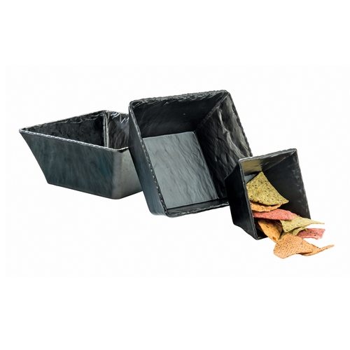 Cal-Mil 3498-8-65M 8" x 8" x 3.75"H Slate Melamine Square Bowl - 3 Each