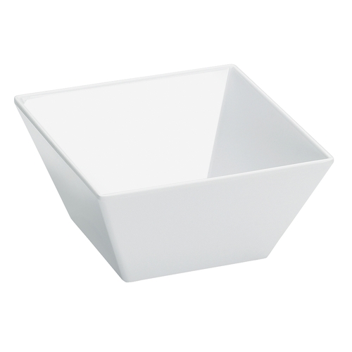 Cal-Mil SR261 Sierra 8"x 8" x 5"H White Melamine 2 Qt. Square Bowl- 3 Each
