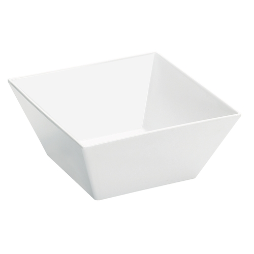 Cal-Mil SR262 Sierra 10"x 10"x 5"H White Melamine 4 Qt. Square Bowl-3 Each