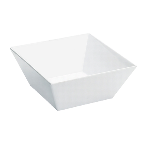 Cal-Mil SR263 Sierra 12"x 12"x 5"H White Melamine 6 Qt. Square Bowl-3 Each