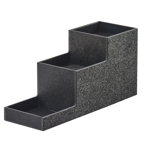 Cal-Mil 3665-13 4.5" x 14.25" x 6"H Black Plastic 3-Tier Display Stand