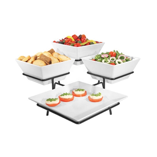 Cal-Mil SR1020-13 Gourmet 19.25" x 19.25" x 11"H Black Metal Display Stand