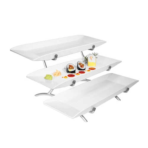 Cal-Mil SR1033-13 18" x 23" x 12"H Black 3-Tier Display Stand