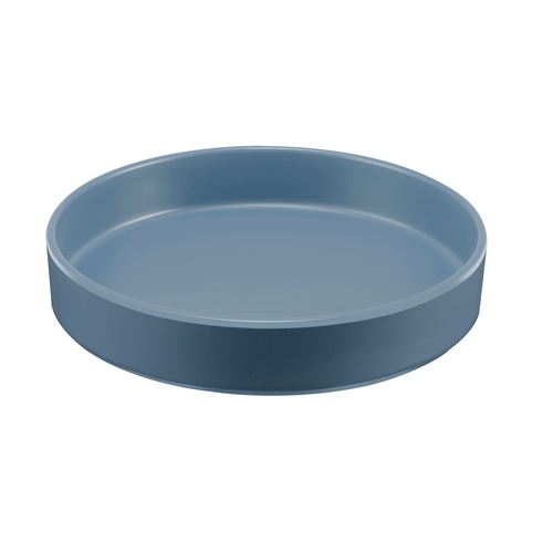 Cal-Mil 22017-8-111 8.2" Dia. x 1.5"H Stone Blue Melamine Plate - 6 Each