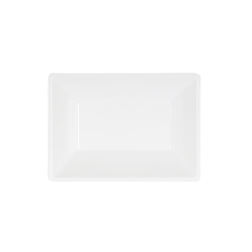 Cal-Mil 24201-57-15 5" x 7" x 1.37"H White Melamine Plate - 6 Each