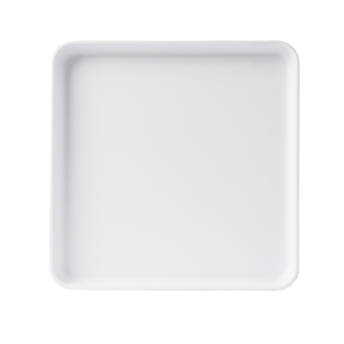 Cal-Mil 22025-11-15 Hudson 11" x 11" White Melamine Raised Rim Plate - 6 Each