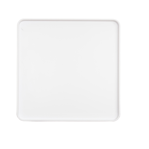 Cal-Mil 22025-14-15 Hudson 14" x 14" White Melamine Low Rim Plate - 6 Each